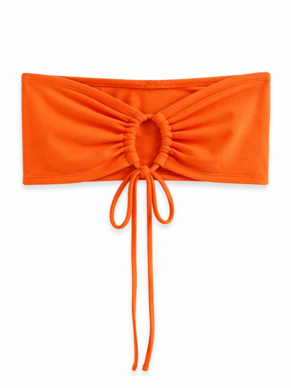 4/$20➡️ Orange Ruched Bandeau Top with Front Ring Detail – Size Small GUC